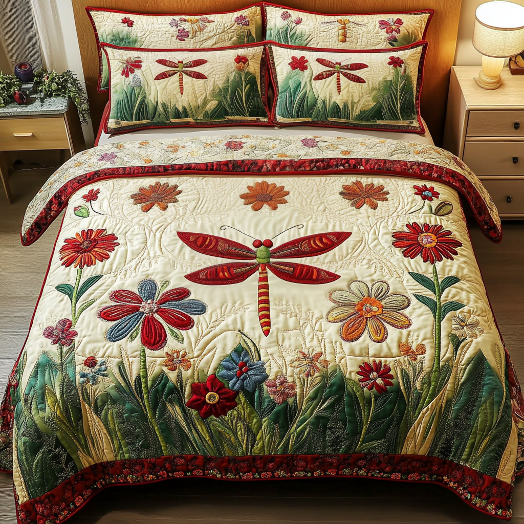 Fresh Essence Quilted Bedding Set Perfect Housewarming Gift for a Cozy Bedroom