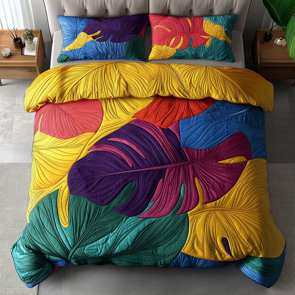 Fresh Leaf Quilted Bedding Set Best Comforter Sets Gift Ideas For Nature Lovers