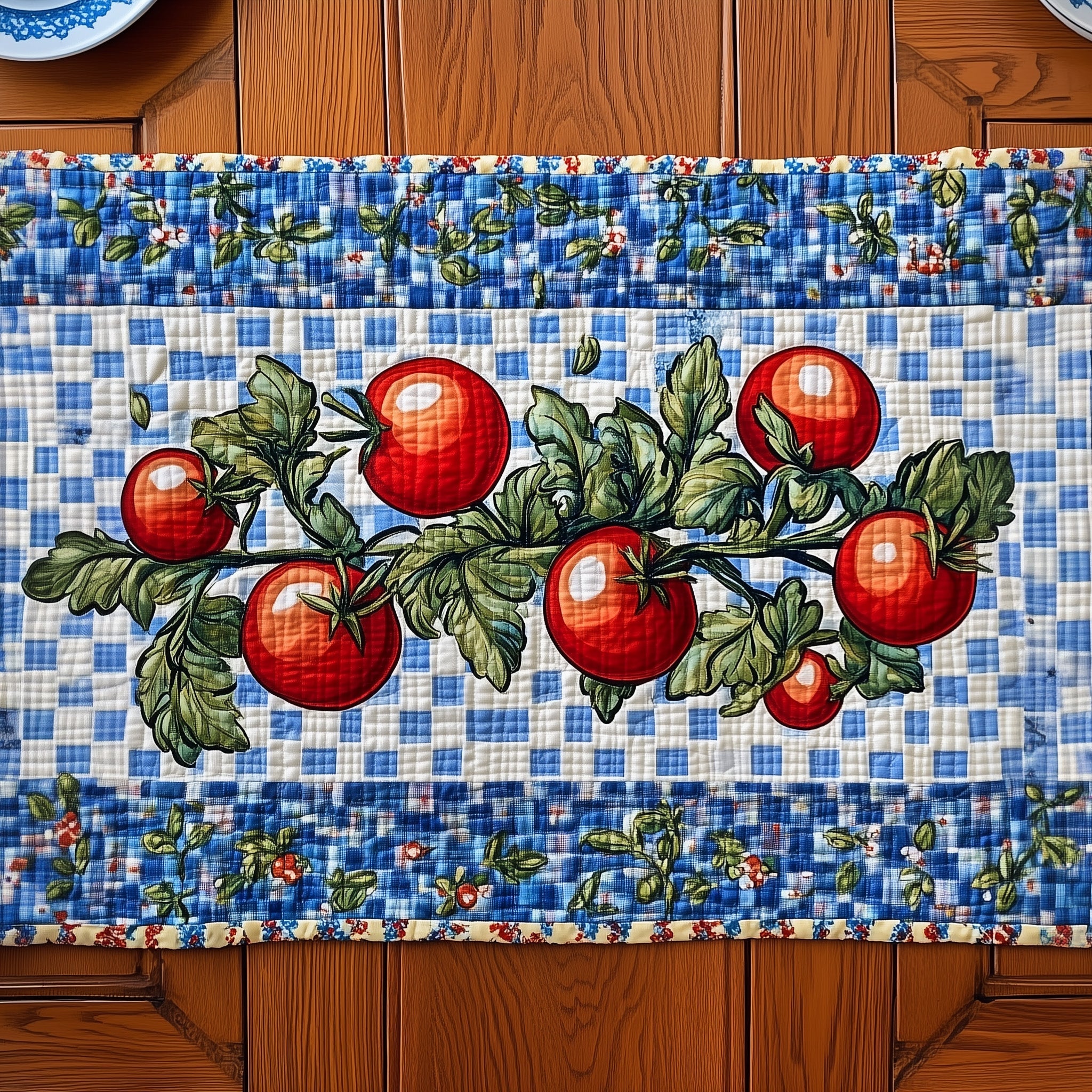 Fresh Tomato Quilted Table Runner Christmas Dining Room Table Runner