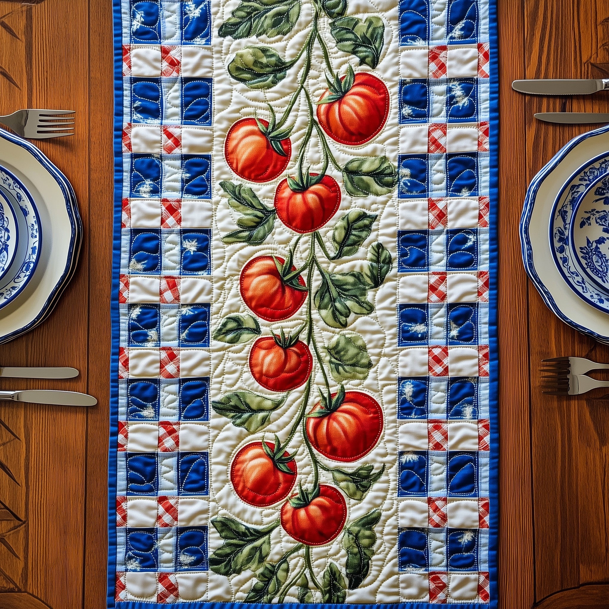Fresh Tomato Quilted Table Runner Table Runner for Holiday Gatherings
