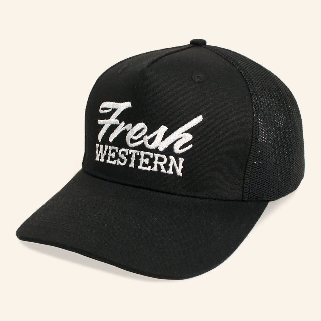 Fresh Western Hat Black And White Embroidered Trucker Hat Gifts For Dudes Fresh Western Hat Black And White Embroidered Trucker Hat Gifts For Dudes
