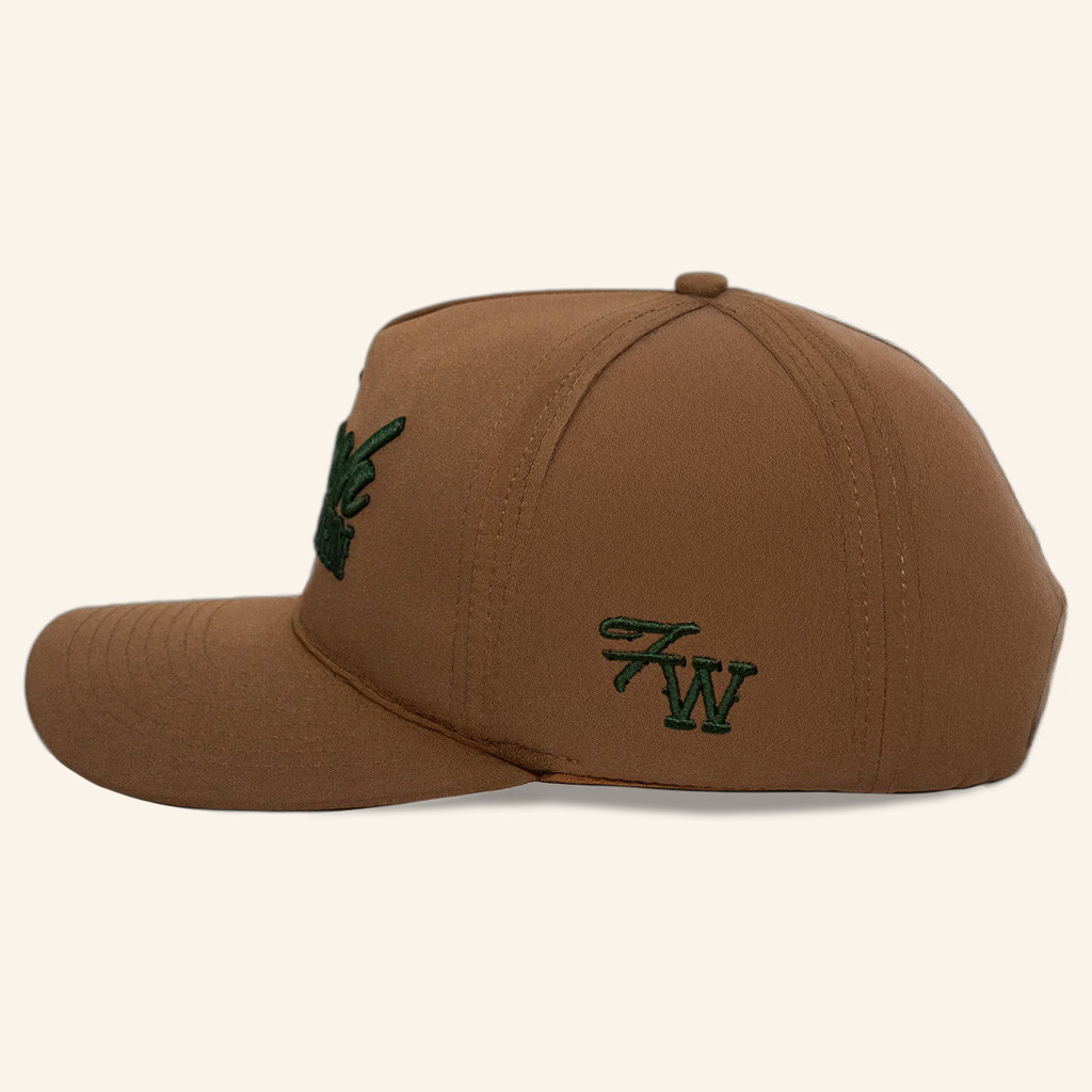 Fresh Western Hat Embroidered Brown And Forest Green Hat Present For Father