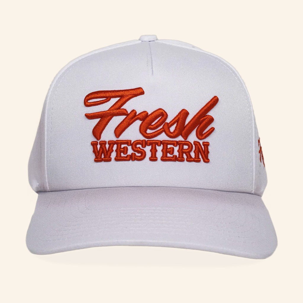 Fresh Western Hat Embroidered FW White Hat Birthday Gift For Him