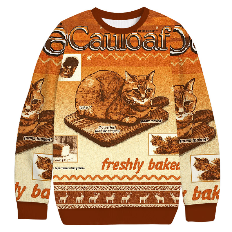 Freshly Baked Cat Loaf Christmas Ugly Sweatshirt Holiday Joke Gift Idea Freshly Baked Cat Loaf Christmas Ugly Sweatshirt Holiday Joke Gift Idea
