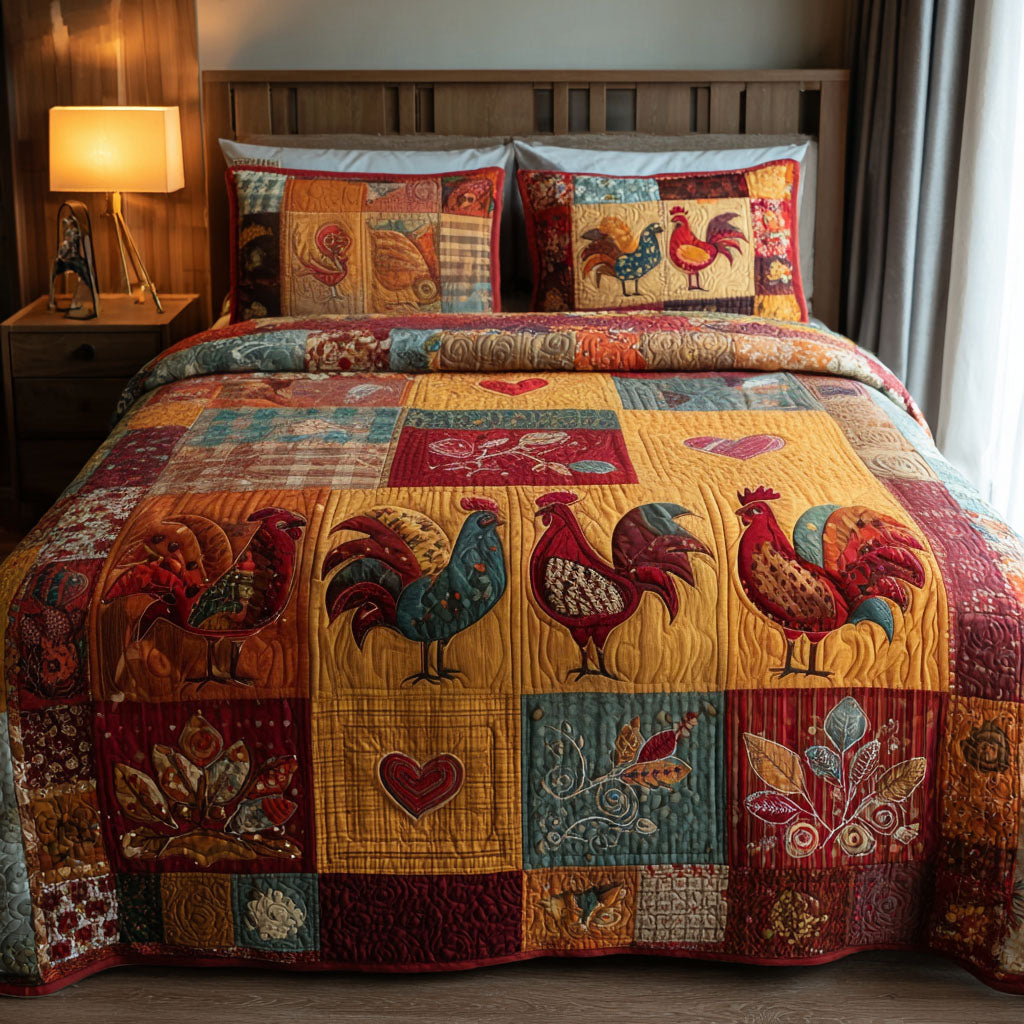 Freshly Hatched Quilted Bedding Set Christmas Bedding Duvet Cover Chicken Related Gifts