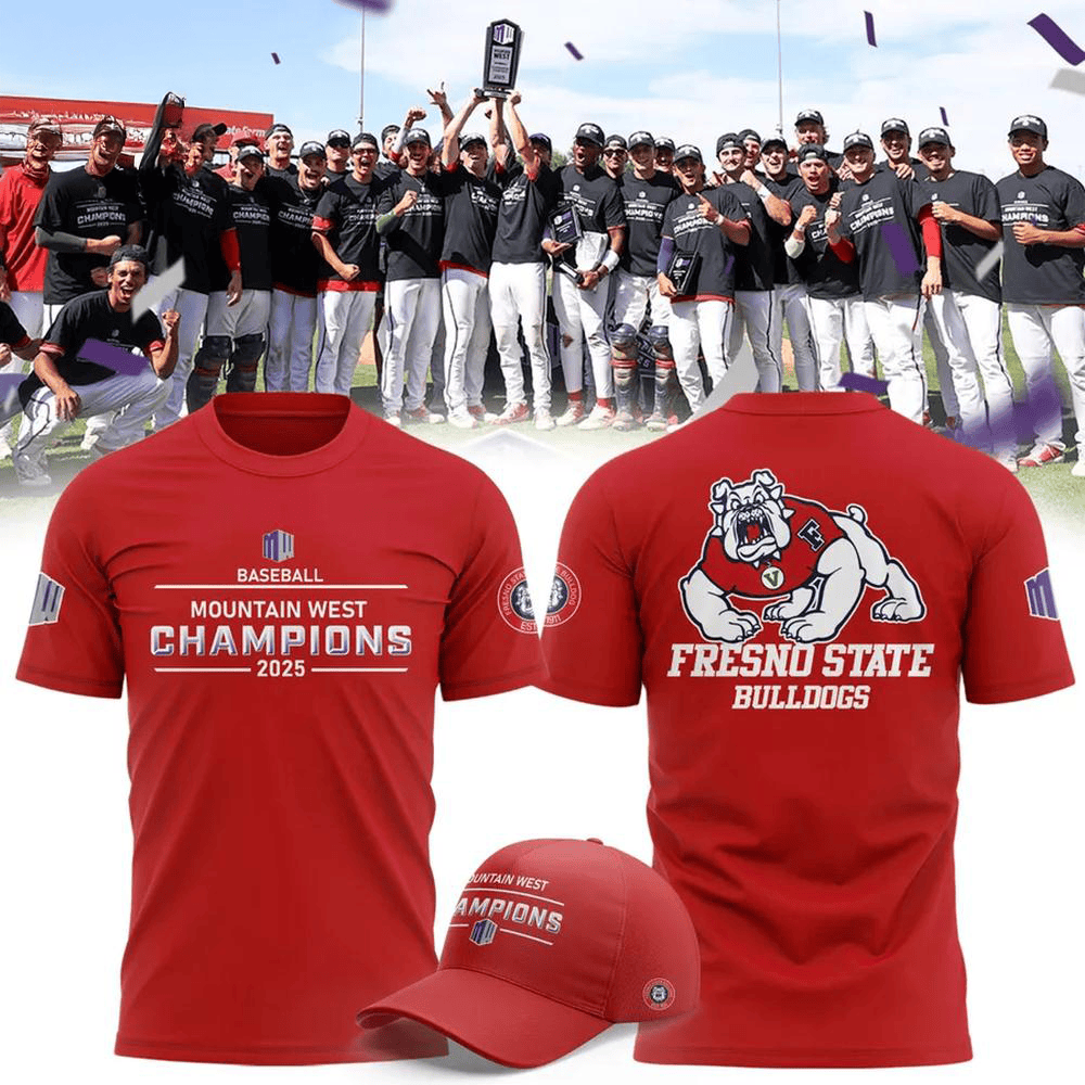 Fresno State Bulldogs Champions Mountain West T-Shirt Gifts For Baseball Lovers