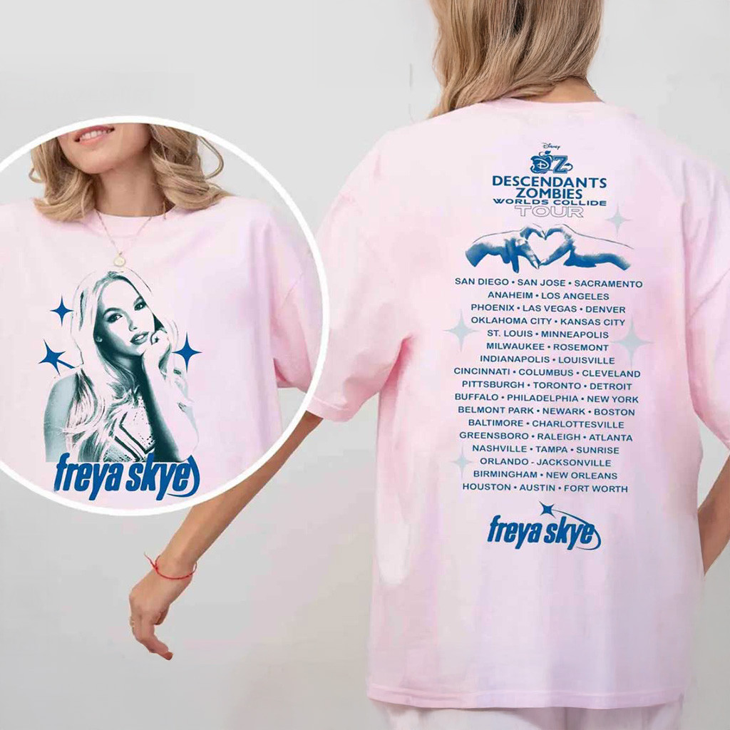 Freya Skye Descendants Zombies Worlds Collide Tour T-Shirt Christmas Gifts For Wife Freya Skye Descendants Zombies Worlds Collide Tour T-Shirt Christmas Gifts For Wife