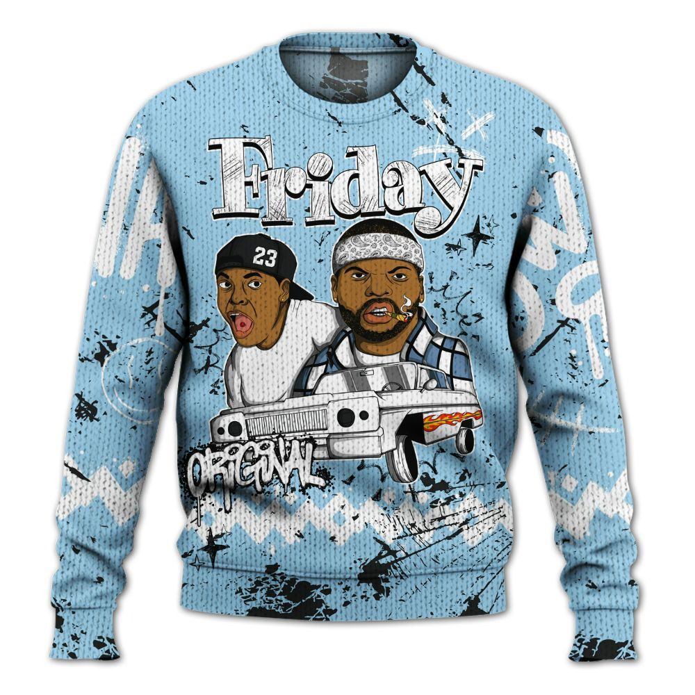 Friday Sneaker Crayon Legend Blue 11s Sweater Cool Gifts For Dad