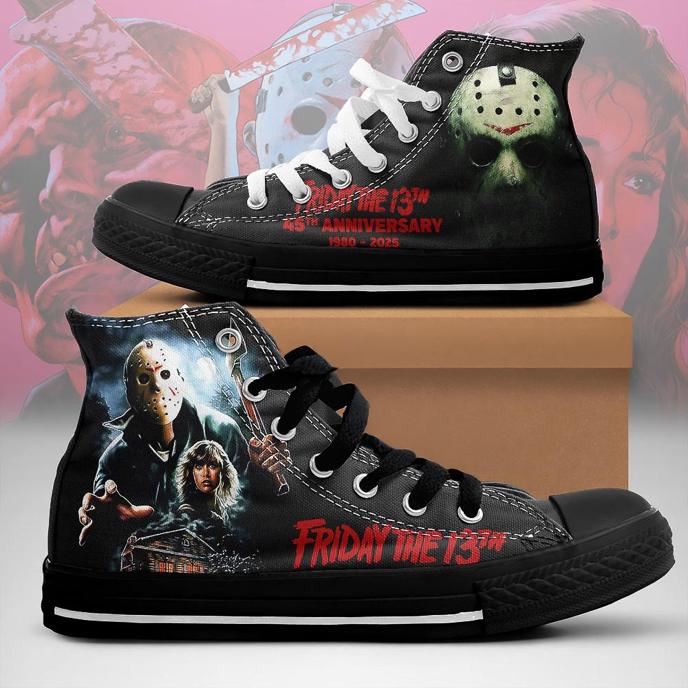 Friday the 13th High Top Canvas Shoes Horror Movie Gift Ideas For Guys
