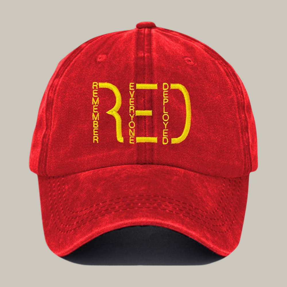 Fridays We Wear Red Hat Remember Everyone Deployed Print Baseball Cap Gift For Veteran's Day