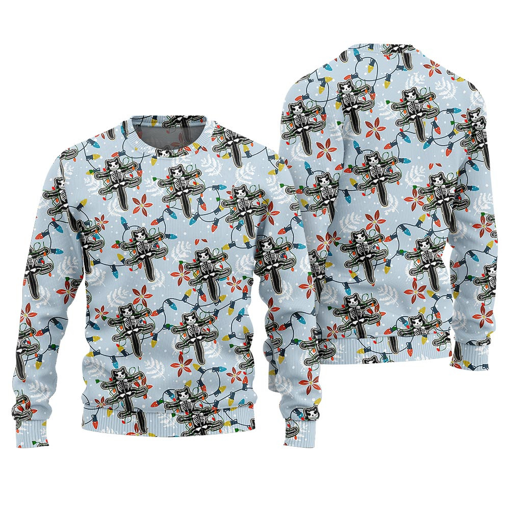 Fried Cat National Lampoon Ugly Christmas Sweater Funny Xmas Sweater for Ugly Sweater Parties