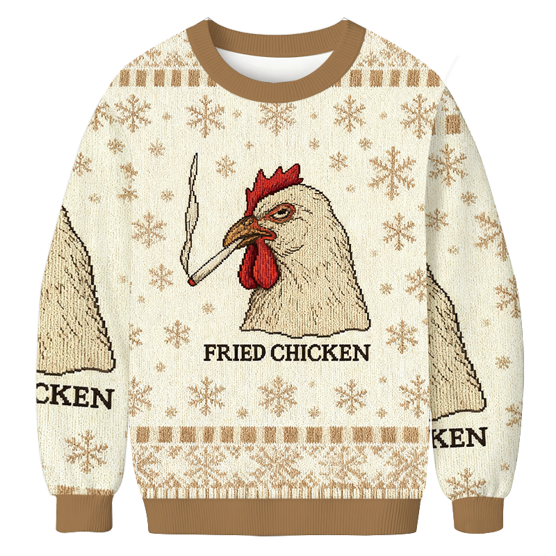 Fried Chicken 420 Smoking Meme Christmas Ugly Sweatshirt Christmas Cozy Winter Wear Gift Ideas Fried Chicken 420 Smoking Meme Christmas Ugly Sweatshirt Christmas Cozy Winter Wear Gift Ideas