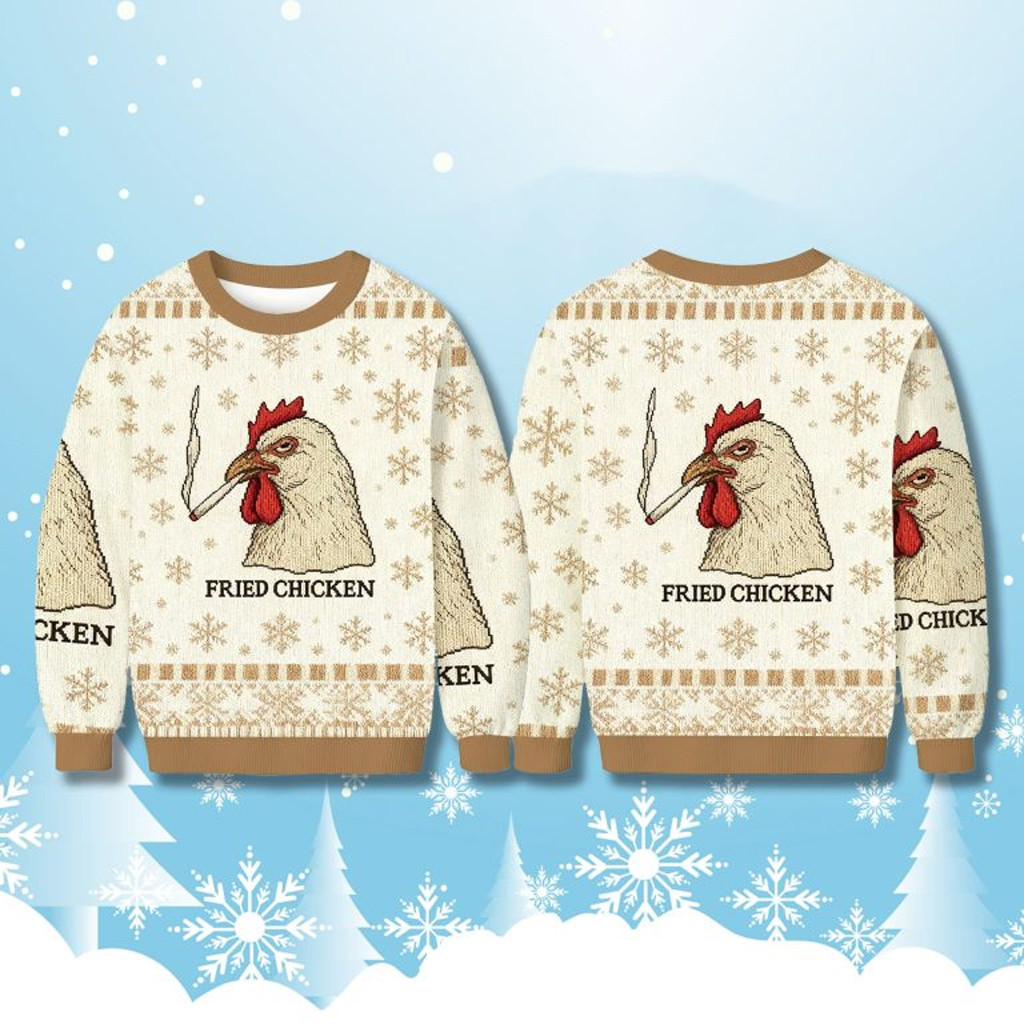 Fried Chicken Smoking Ugly Christmas Sweater Christmas Ideas For Husband