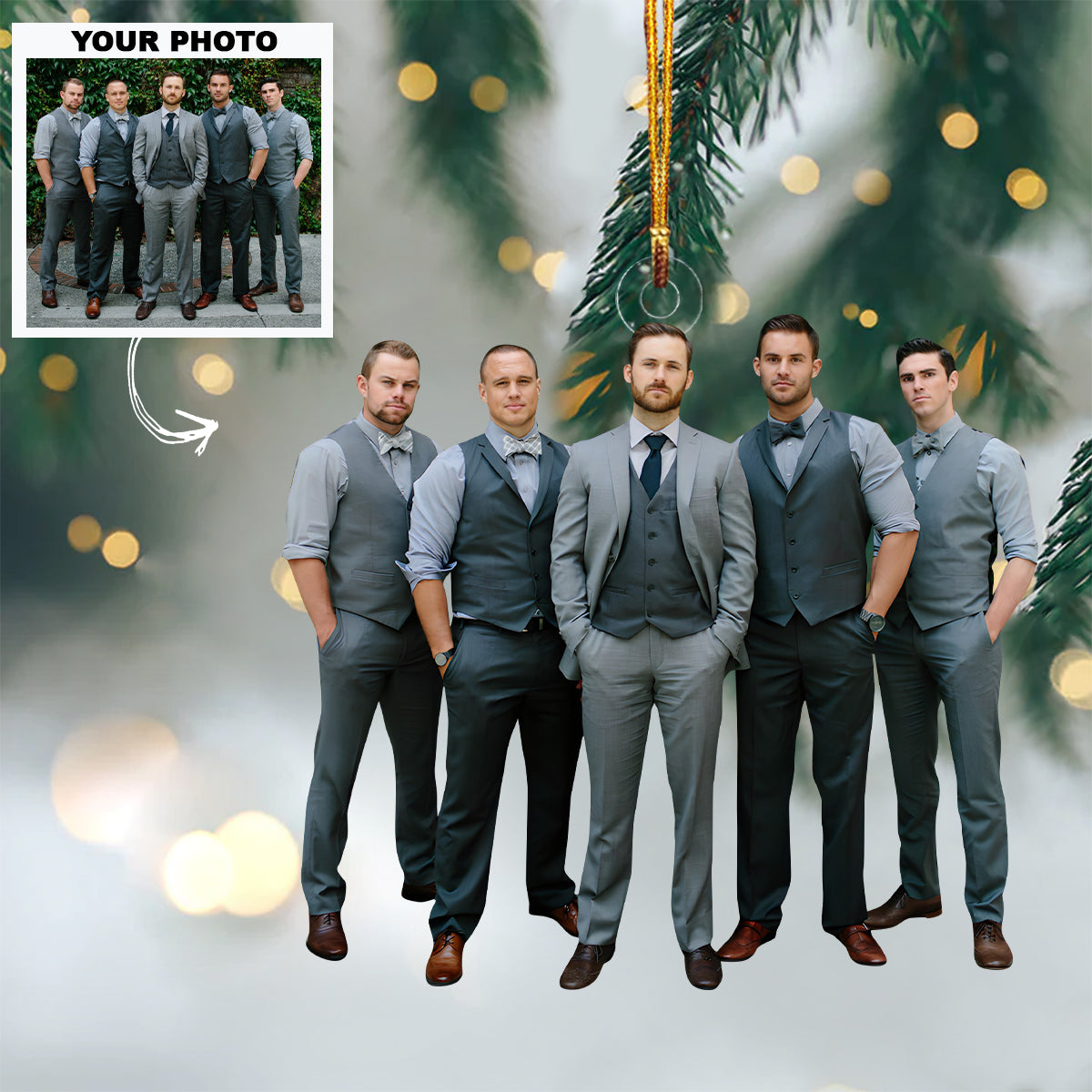 Friend Forever Customized Your Photo Ornament Personalized Custom Photo Mica Ornament