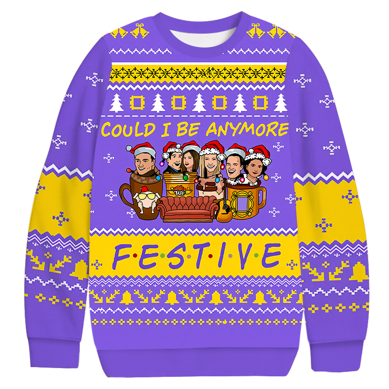 Friends Central Perk Christmas Ugly Sweatshirt Holiday Season Gag Gift Top