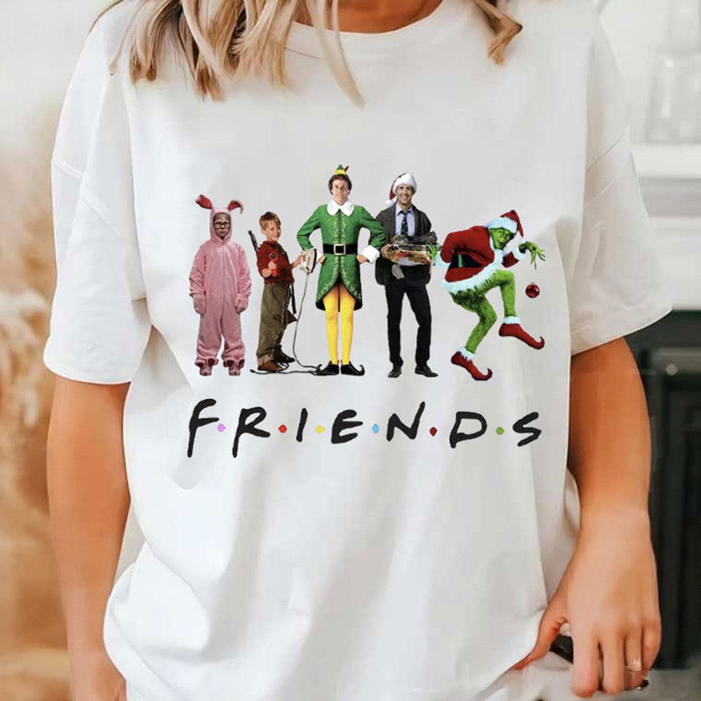 Friends Christmas Movie Watching T-Shirt Christmas Gifts For Boyfriend Friends Christmas Movie Watching T-Shirt Christmas Gifts For Boyfriend