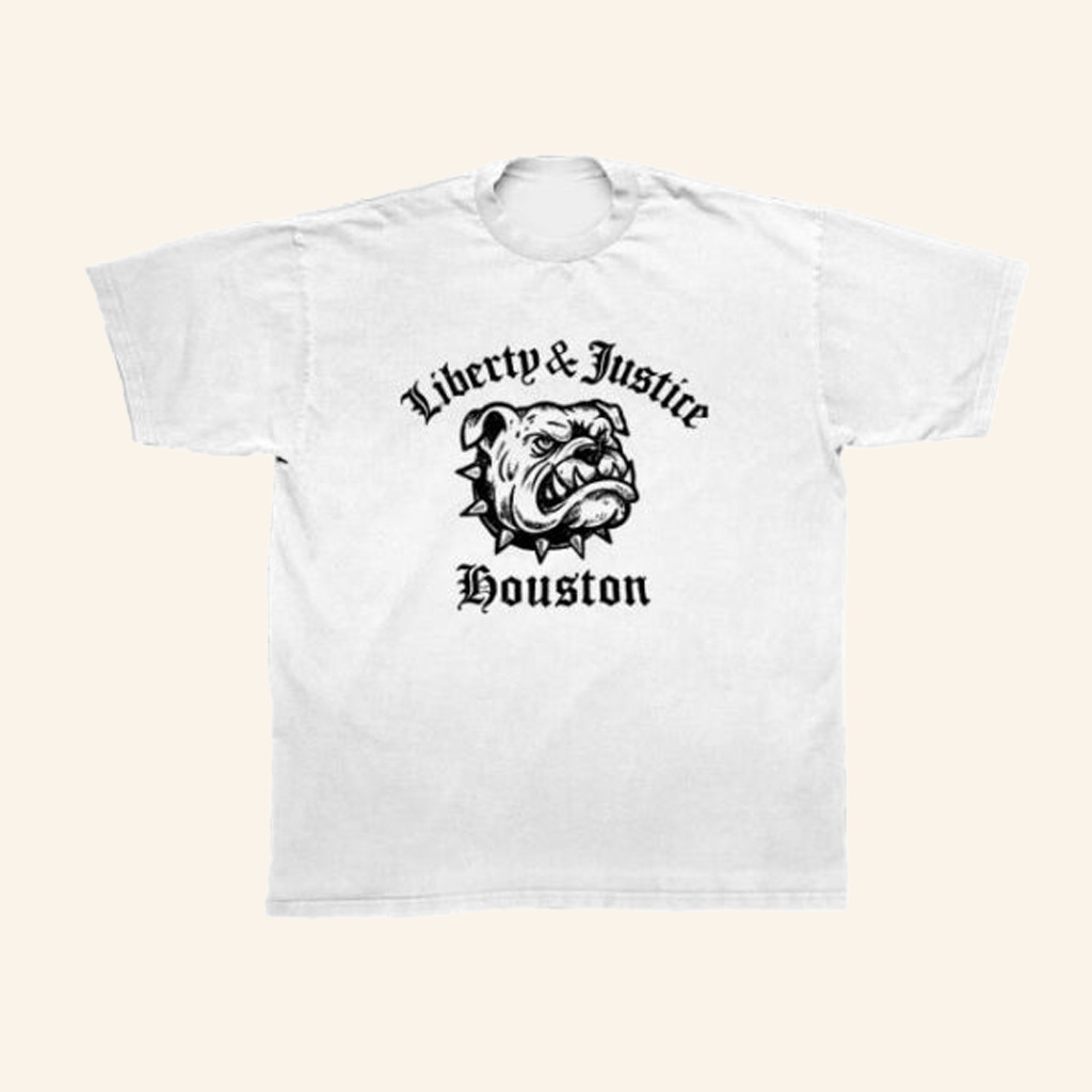 Friends Family Forever Merch Liberty And Justice Houston Bulldog T-Shirt Gifts For Husband