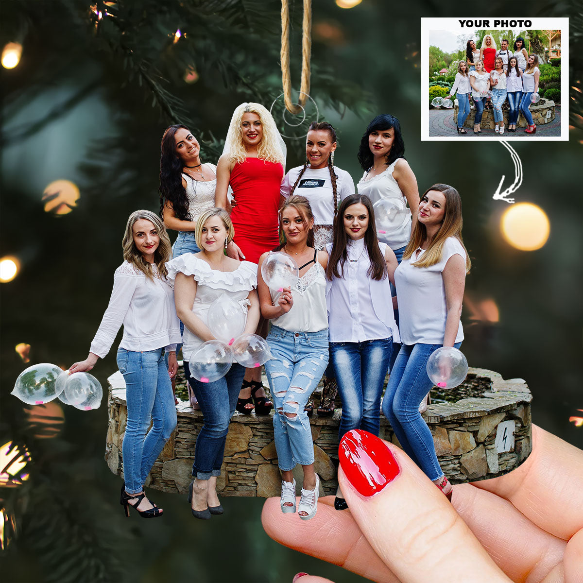Friends Make Life Sweet Personalized Photo Mica Ornament Christmas Gift For Besties Fr