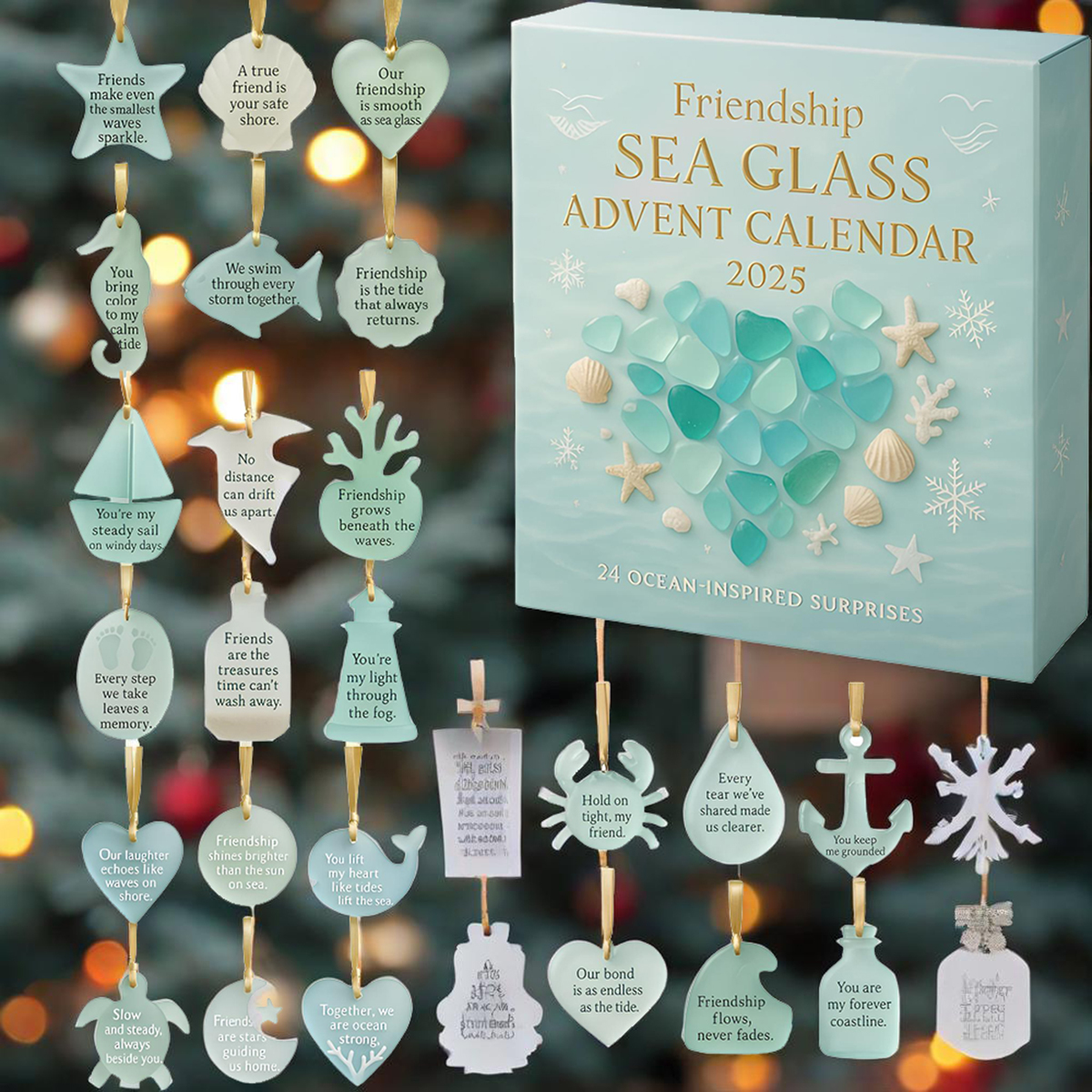 Friendship Sea Glass Advent Calendar 2025 24 Day Advent Calendar Christmas Gifts For Friends