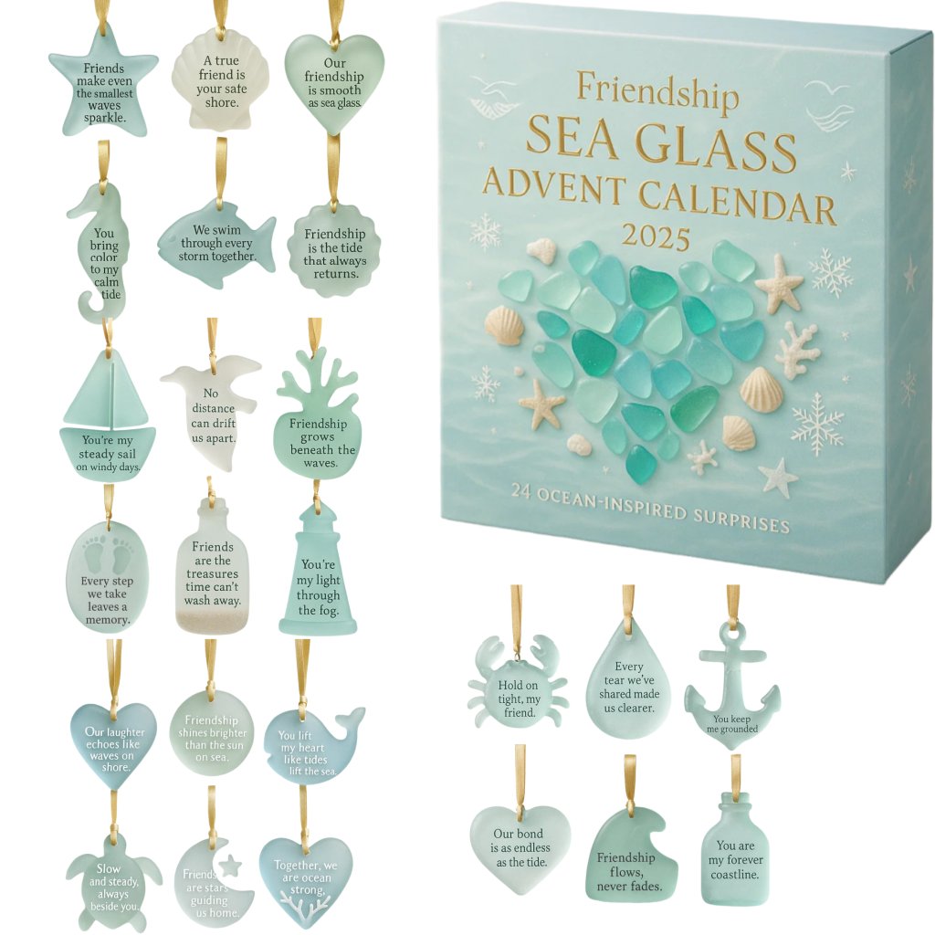 Friendship Sea Glass Advent Calendar 2025 Christmas Decor Cool Advent Calendar Gifts For Friend