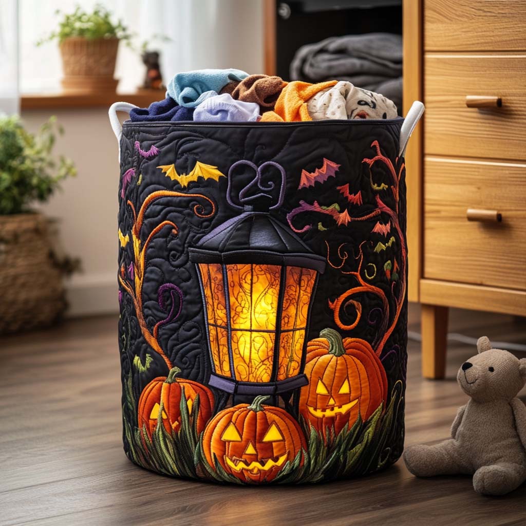 Fright Delight Quilted Laundry Basket Merch For Dad