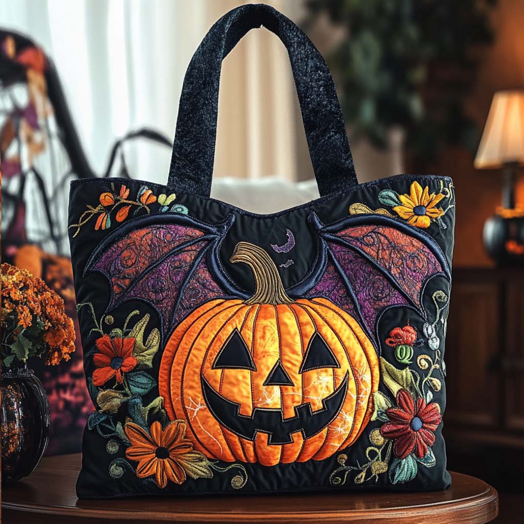 Fright Delight Quilted Tote Bag Gifts For Halloween Lovers