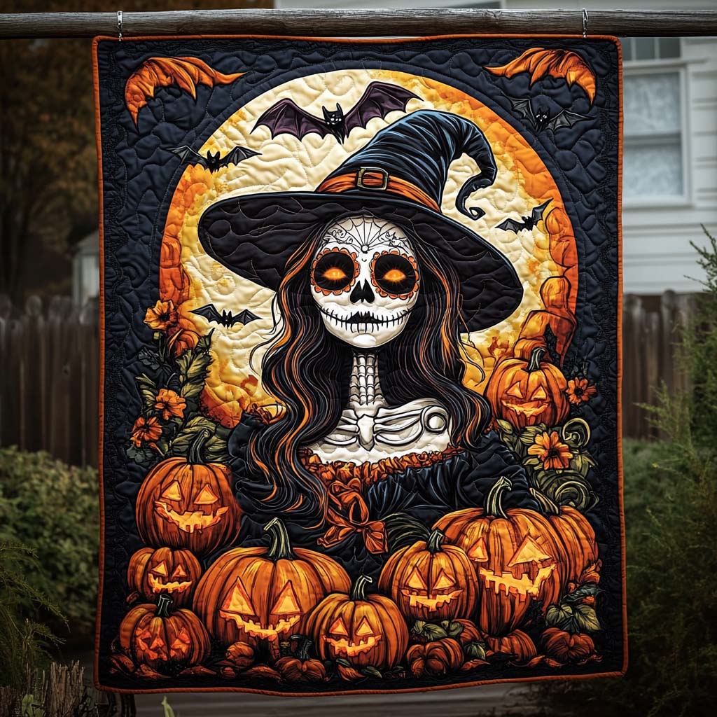 Fright Night Quilted Blanket Halloween Gifts For Girlfriend