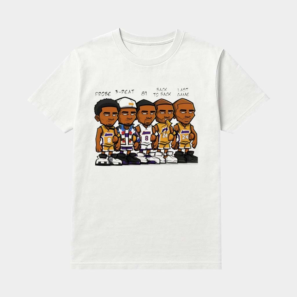 Frobe 3 Peat 81 Back To Back Last Game Kobe Bryant Player Cartoon Shirt Basketball Fan Gifts