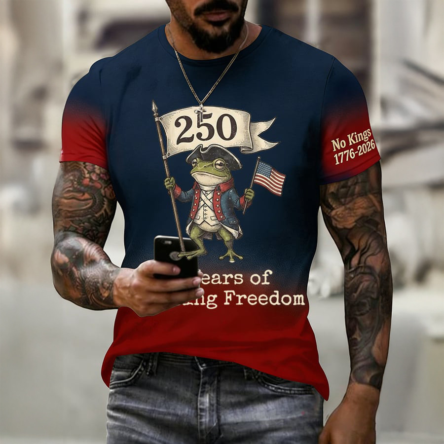 Frog 250 Years of Ribbiting Freedom T-Shirt No Kings 1776 2026 Clothes Gift Idea For Supporter