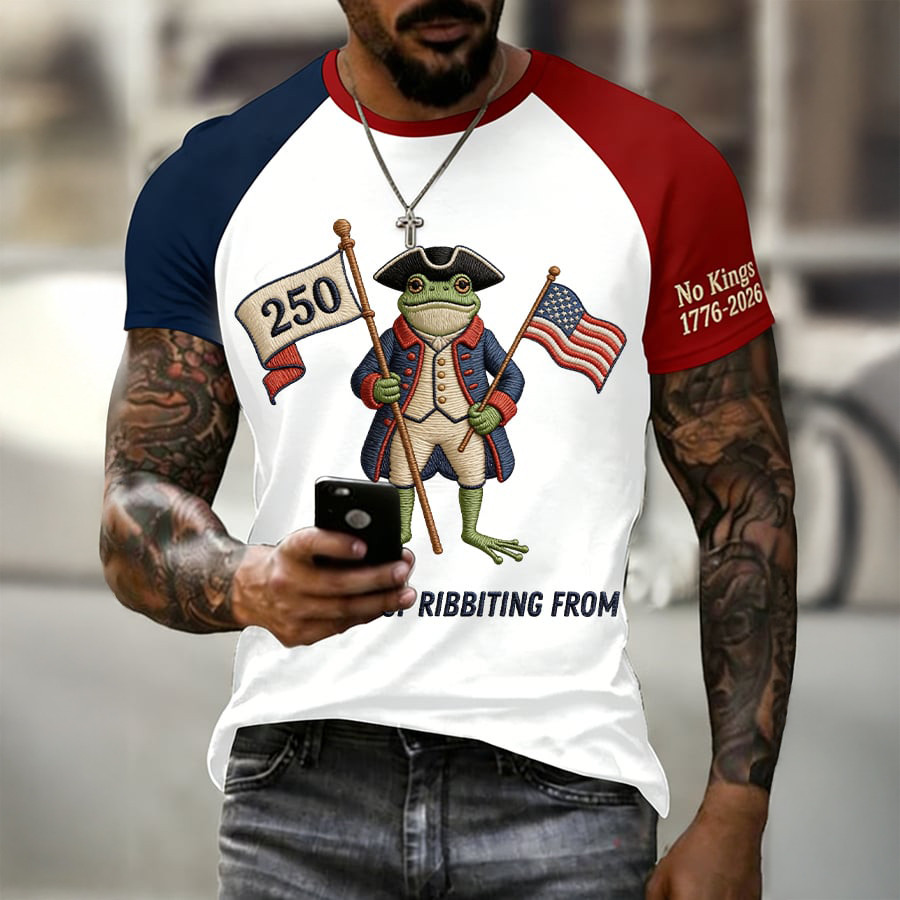 Frog 250 Years of Ribbiting Freedom T-Shirt No Kings 1776 2026 Shirt Gift For Protesters