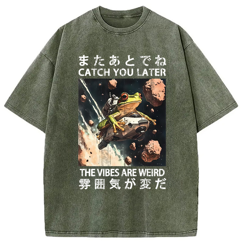 Frog Astronaut Washed T-Shirt Funny Quote Unisex Shirt Gifts For Brother