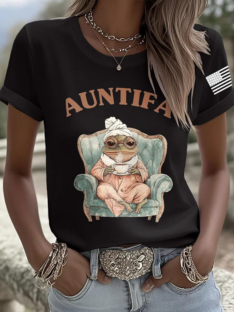 Frog Auntifa Black T-Shirt Portland Frog Merch Anti ICE Apparel Democrats Gifts