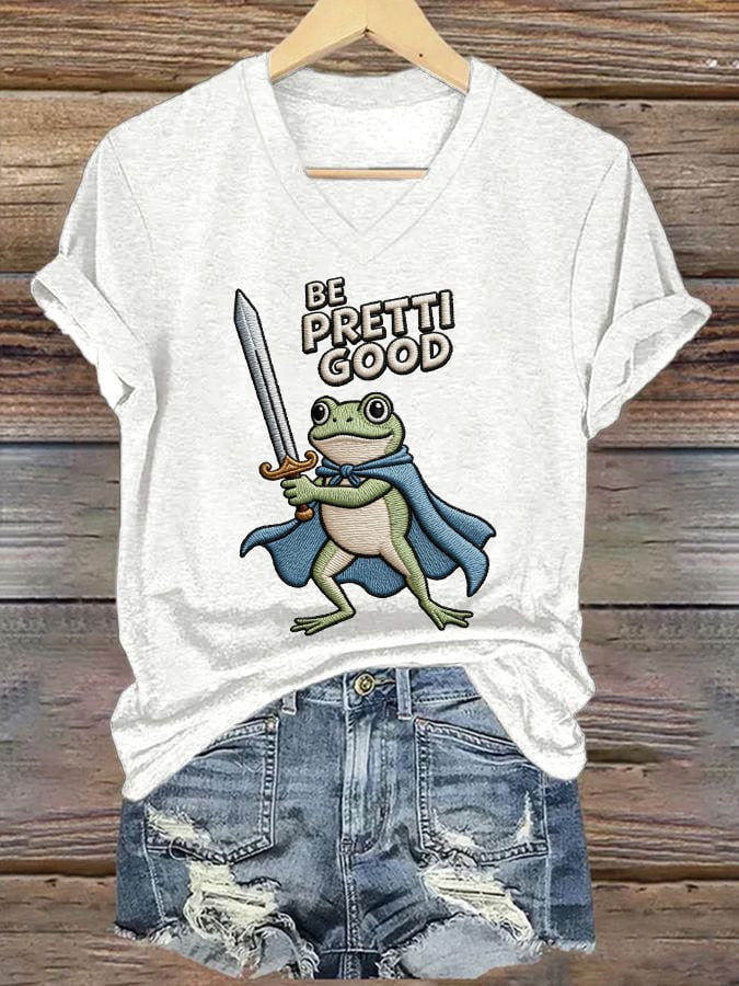 Frog Be Pretti Good V-Neck Shirt Minnesota Strong T-Shirt Women's Political Clothes Gifts