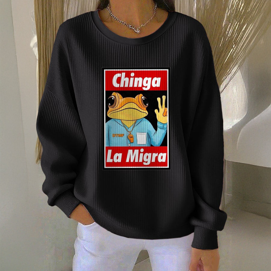 Frog Chinga La Migra Sweasshirt Bad Bunny Apparel Cool Gift For Bad Bunny Lover