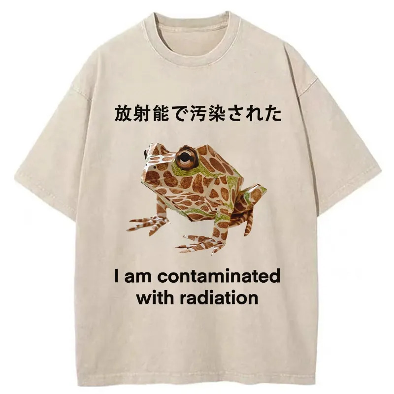 Frog Contaminated By Radiation Washed T-Shirt Classic Graphic Fashion Tee Gifts For BFF Frog Contaminated By Radiation Washed T-Shirt Classic Graphic Fashion Tee Gifts For BFF