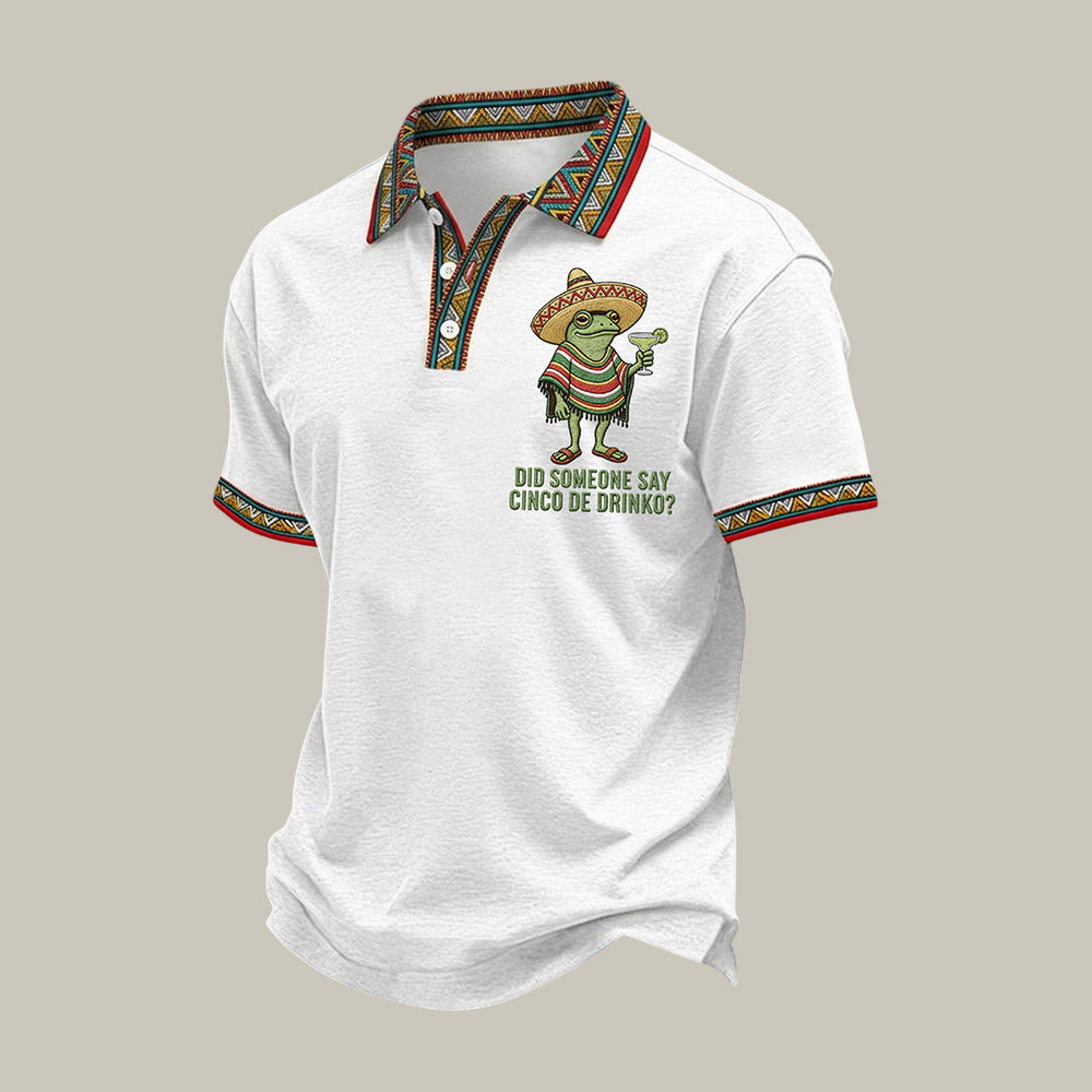 Frog Did Someone Say Cinco De Drinko Polo Shirt Cinco De Mayo 2026 Clothes Gift For Brothers