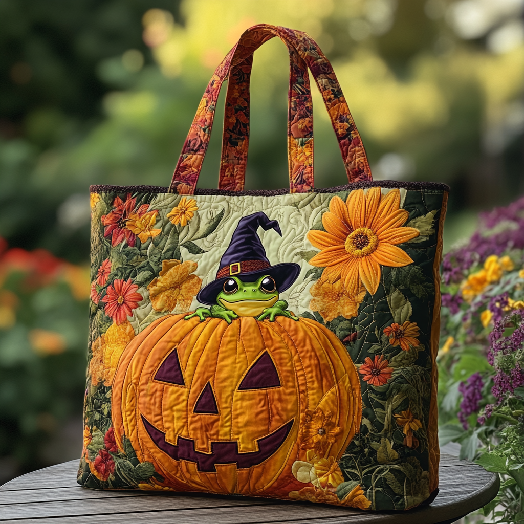 Frog Dream Quilted Tote Bag Frog Birthday Gifts