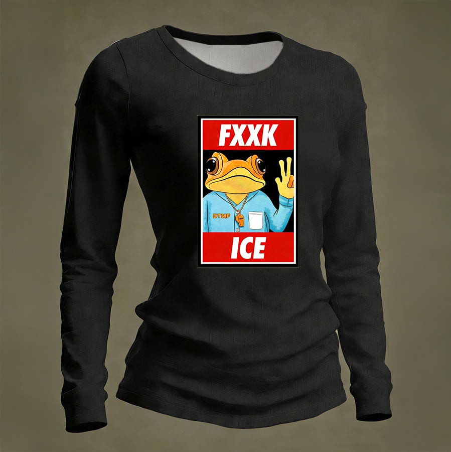 Frog F ICE Long Sleeve Shirt Bad Bunny Apparel Abolish ICE Protest Clothing