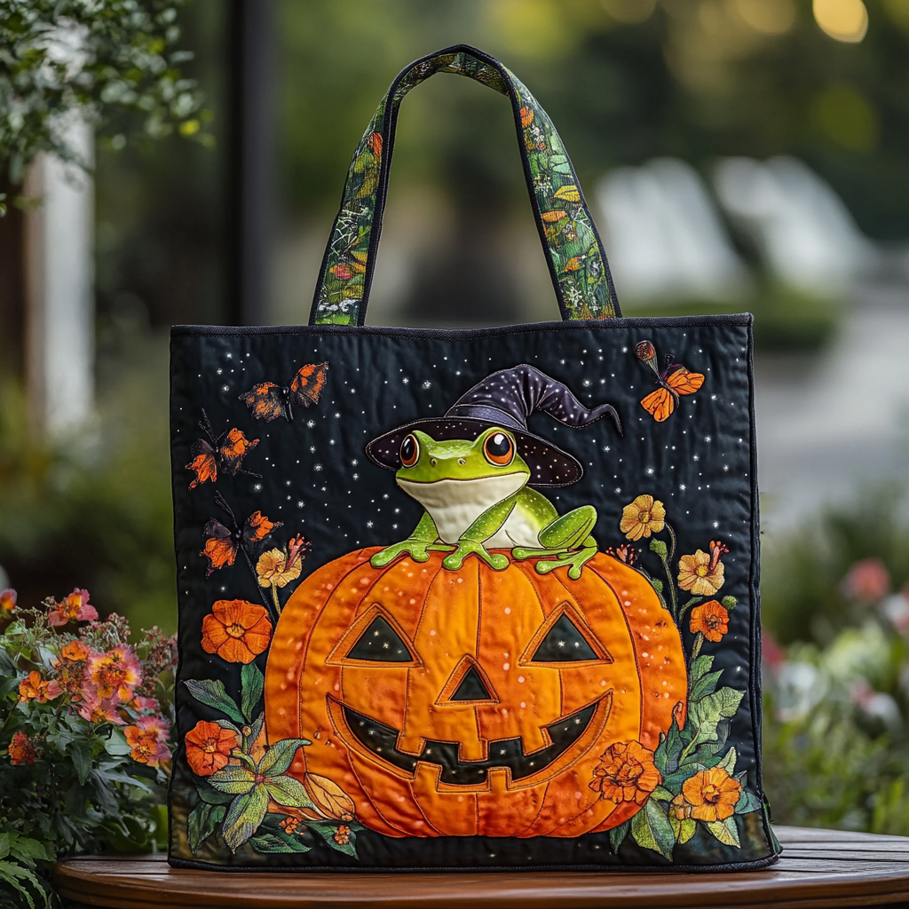 Frog Forest Quilted Tote Bag Frog Themed Gifts For Adults