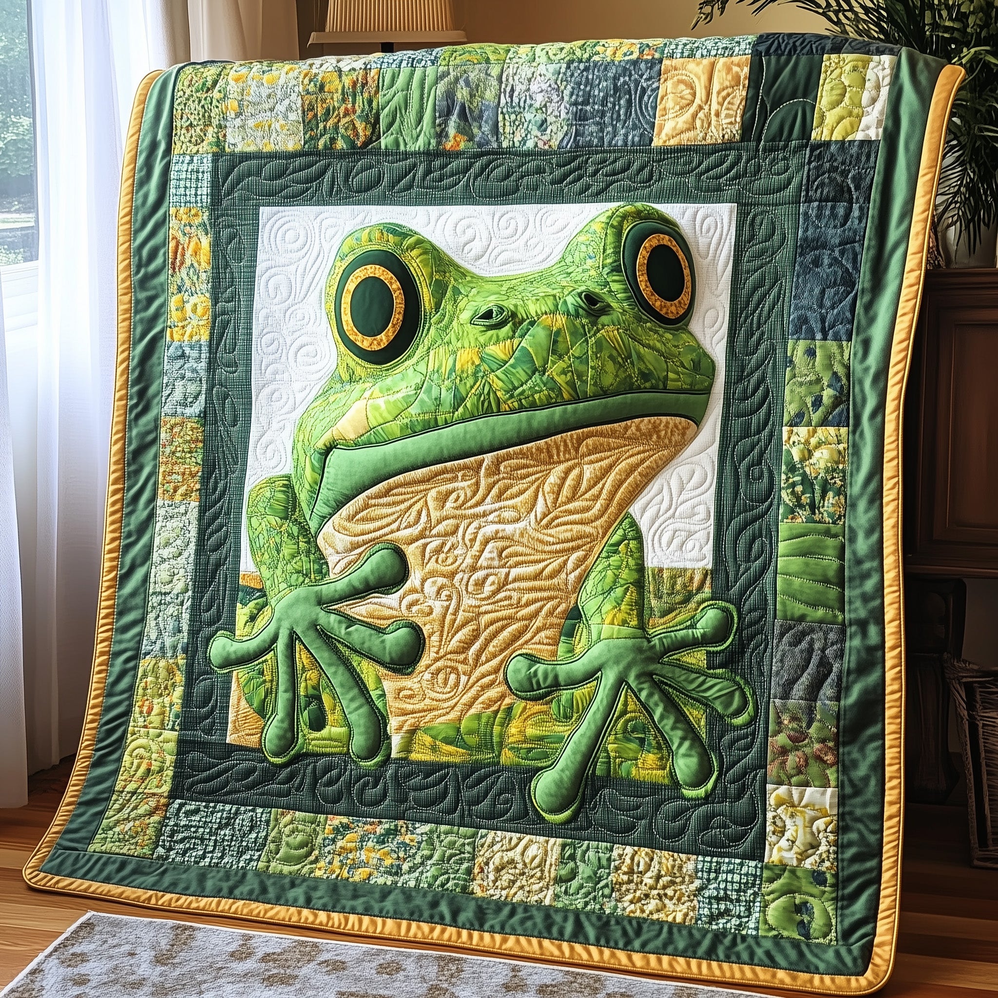 Frog Haven Quilted Blanket Couch Throw BlanketCute Frog Things To Buy