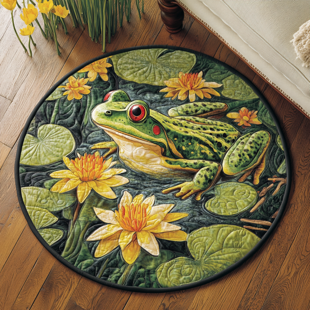 Frog Haven Quilted Round Mat Front Door Idea Frog Gifts For Her