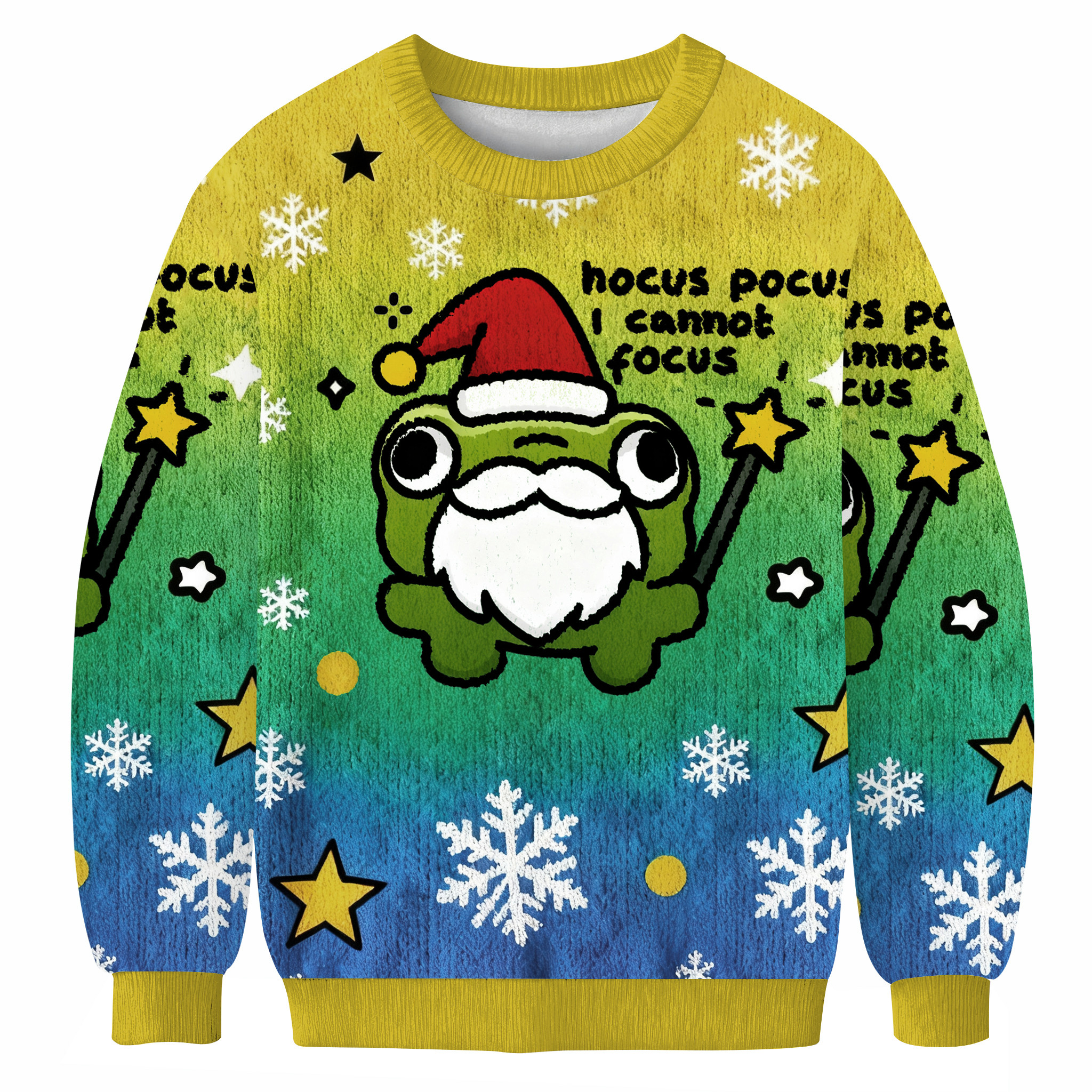 Frog Hocus Pocus I Cannot Focus Christmas Ugly Sweater Holiday Wear Xmas Gifts For Boyfriend