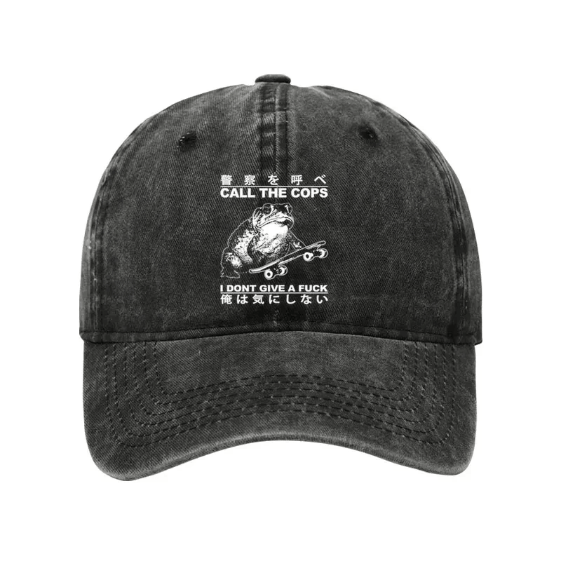 Frog I Dont Care Washed Hat Call The Corps Baseball Cap Gifts For Frog Lovers
