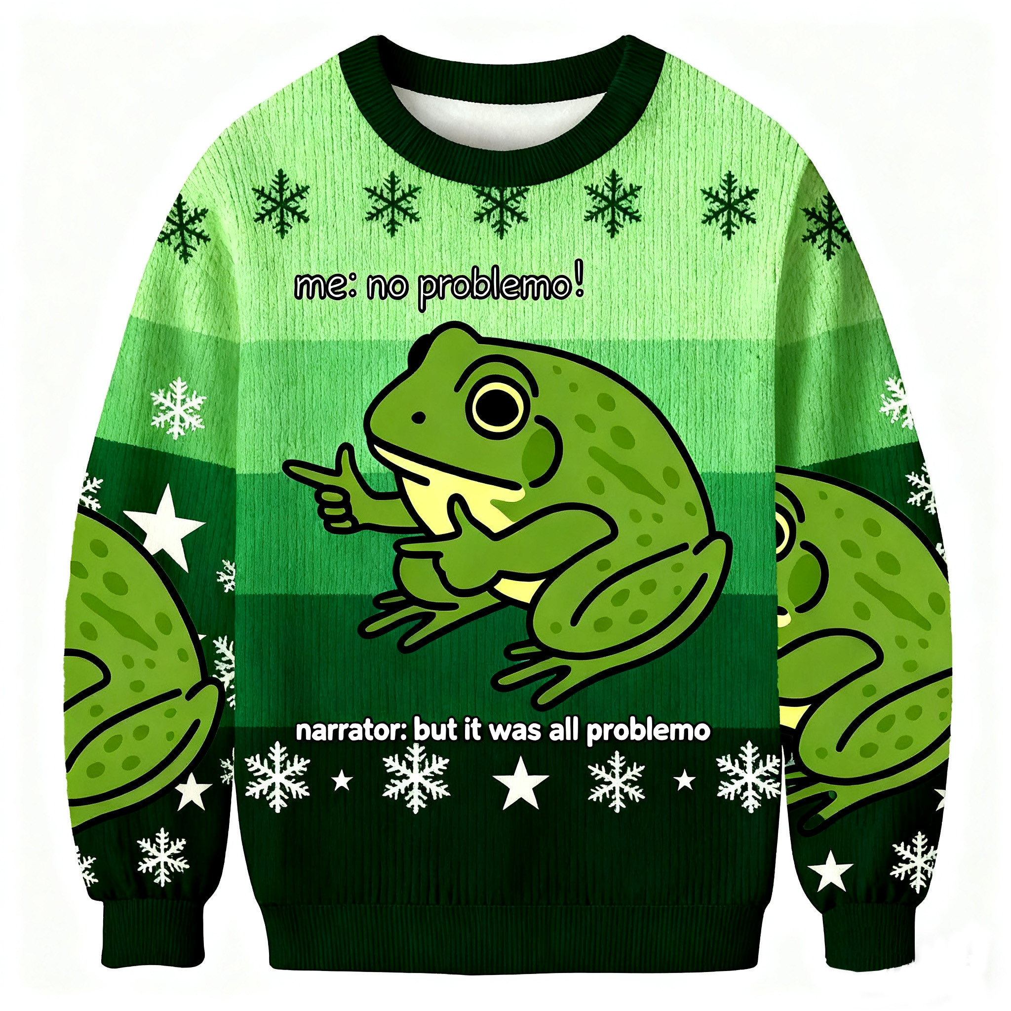 Frog Me No Problemo Narrator But It Was All Problemo Ugly Sweater Xmas Clothing Gifts