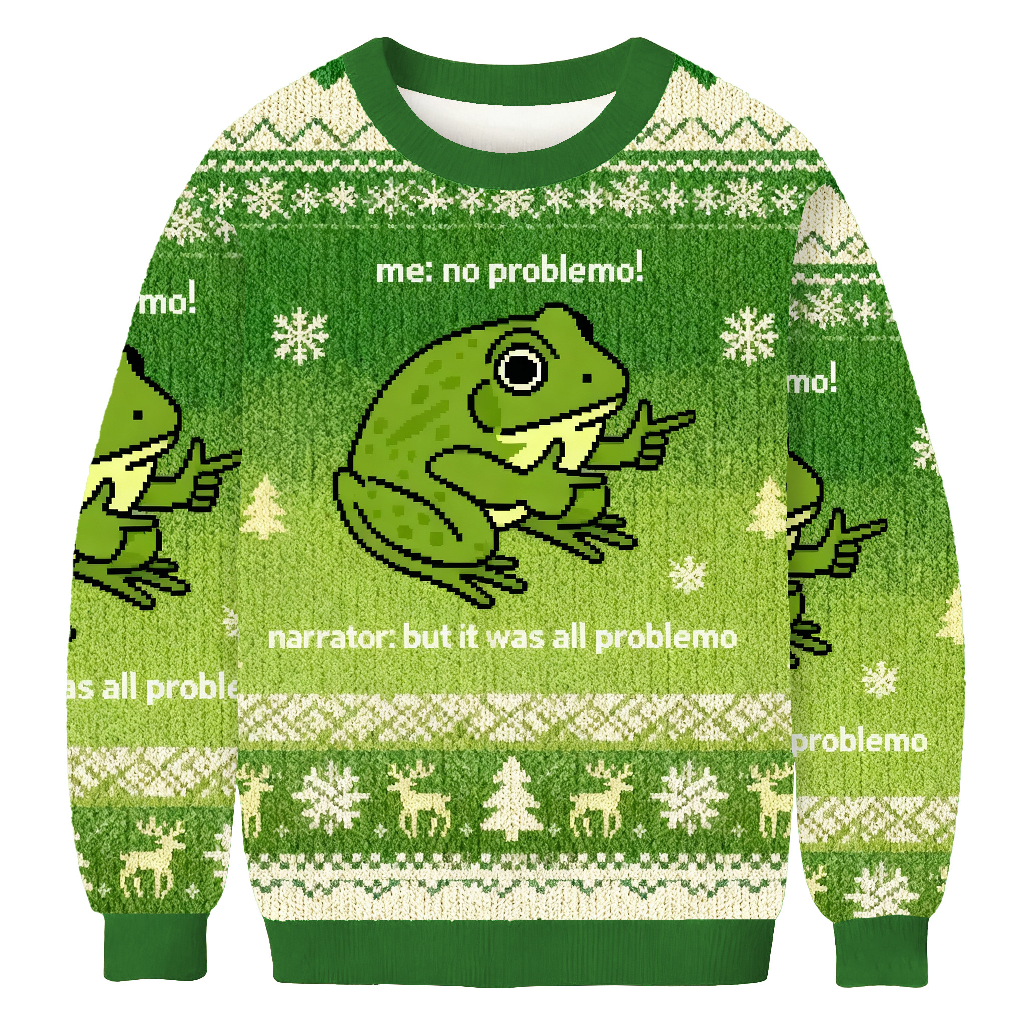 Frog Me No Problemo Narrator Christmas Ugly Sweater Winter Clothing Gift For Frog Lovers