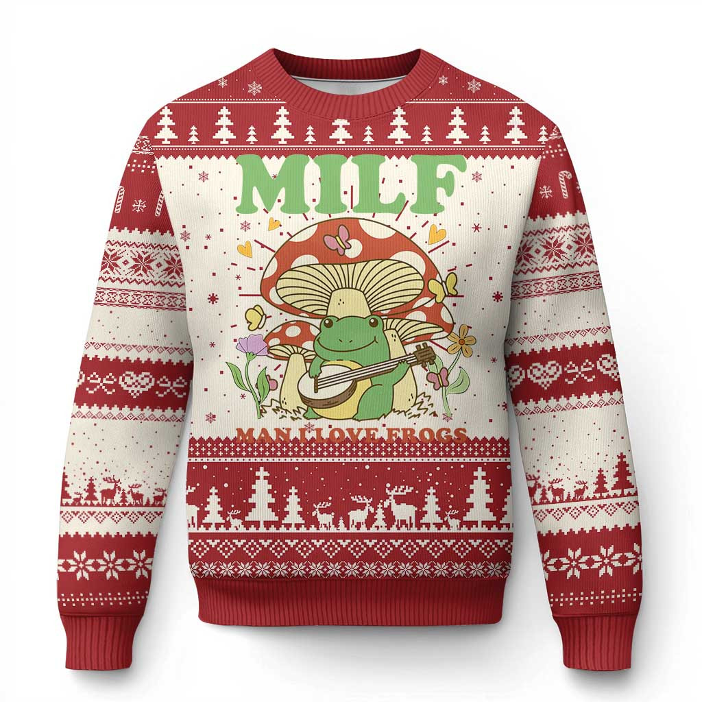 Frog Mushroom Milf Ugly Christmas Sweater Funny Frogs Clothing Ideas Xmas Gift For Bestie