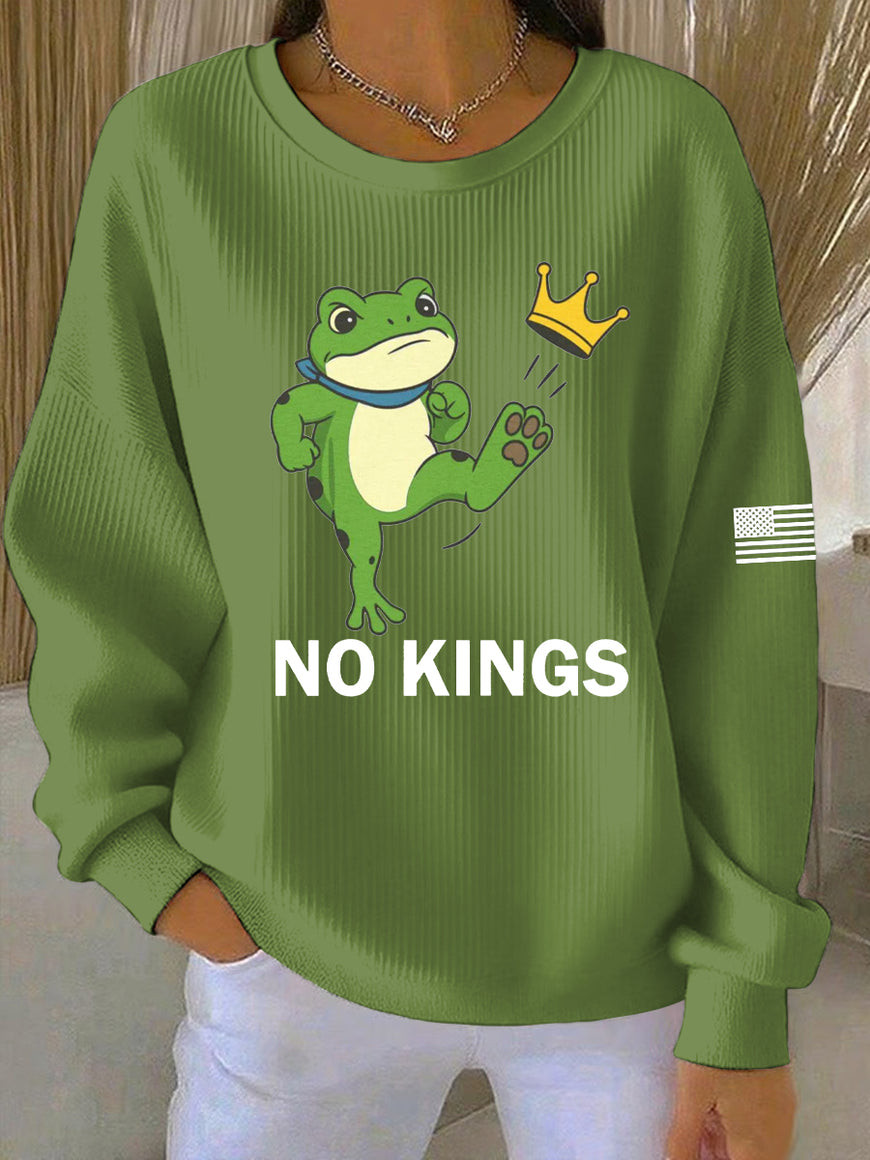 Frog No Kings Sweatshirt American Flag Portland Freedom Merch Gifts For Patriots