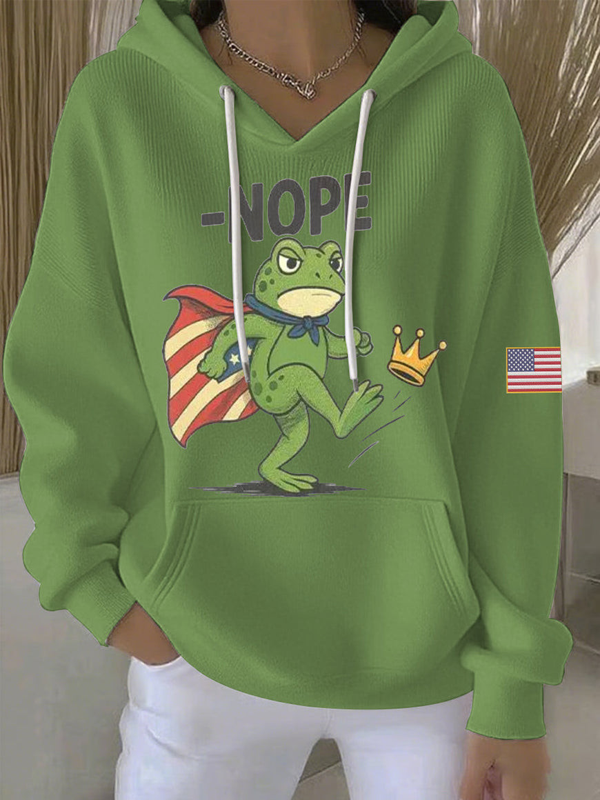 Frog Nope King Hoodie American Flag Resist Authority Clothing Unique Gifts For Protesters