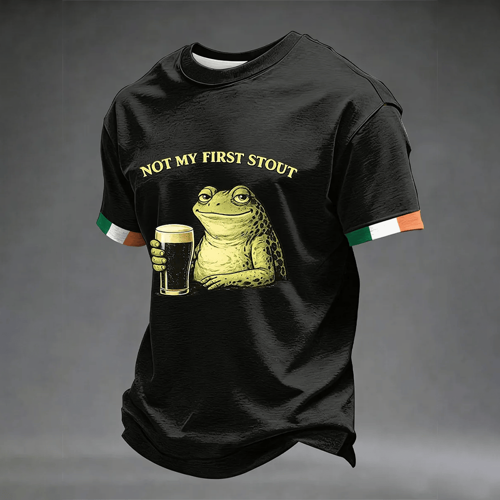 Frog Not My First Stout St Patricks Day T-Shirt Dry Irish Stout St Patrick's Day 2026 Clothes