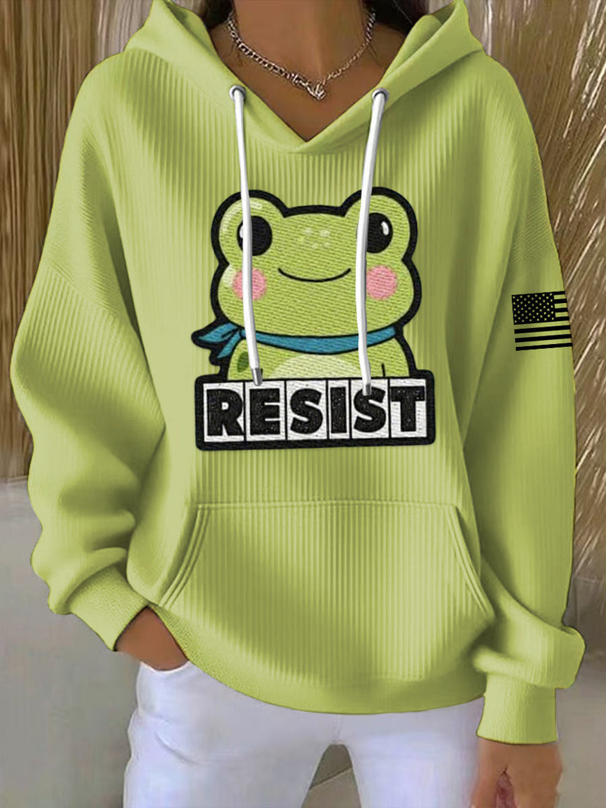 Frog Resist Hoodie FDT American Flag Anti ICE Portland Frog Merch Gifts For Mother